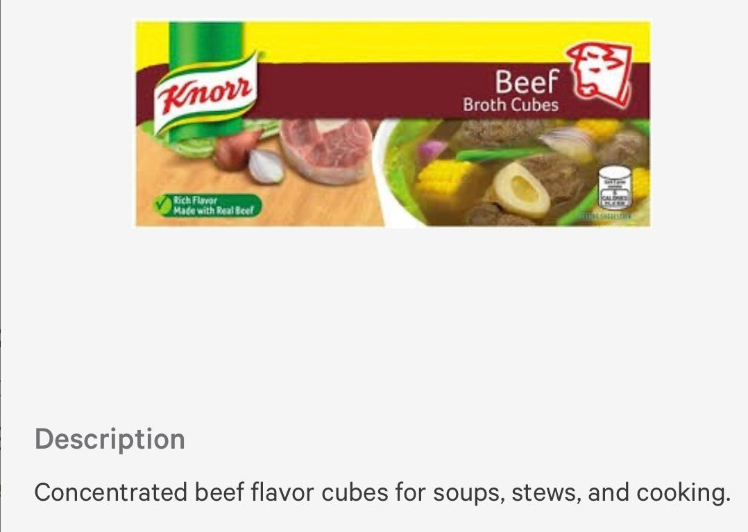 Knorr cubes beef